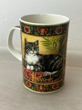 Bone China Mug from Harrods London Featuring Tabby Cat